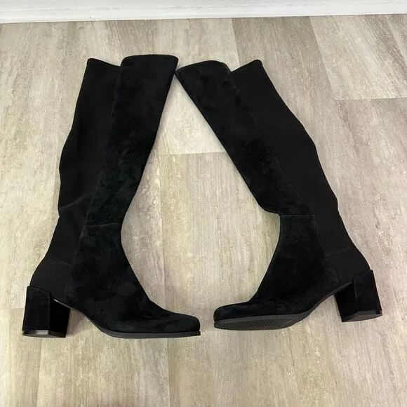 Stuart Weitzman City Block Boot in Black Suede Over the knee boots