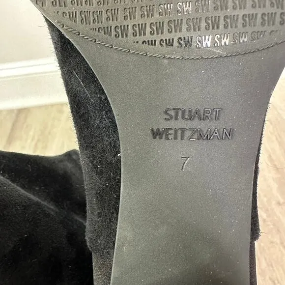 Stuart Weitzman City Block Boot in Black Suede Over the knee boots