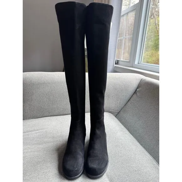 STUART WEITZMAN City Microstretch Suede Over-the-Knee Boots Flat 50 50 Sz 6.5