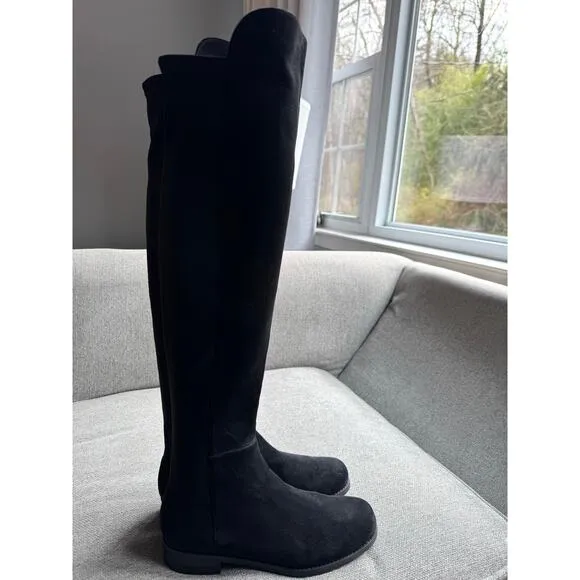 STUART WEITZMAN City Microstretch Suede Over-the-Knee Boots Flat 50 50 Sz 6.5