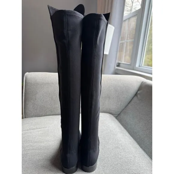 STUART WEITZMAN City Microstretch Suede Over-the-Knee Boots Flat 50 50 Sz 6.5