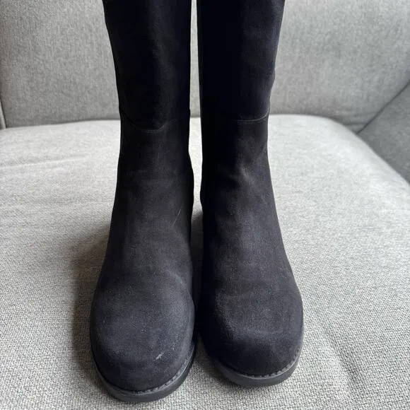 STUART WEITZMAN City Microstretch Suede Over-the-Knee Boots Flat 50 50 Sz 6.5