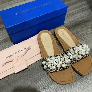 Stuart Weitzman goldie slide cheetah print