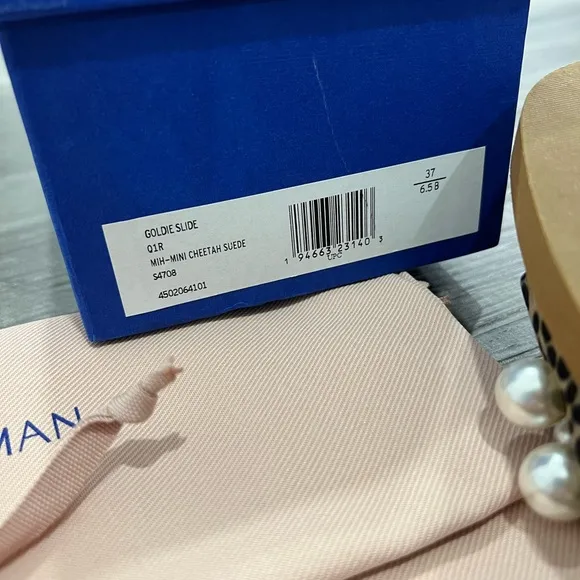 Stuart Weitzman goldie slide cheetah print