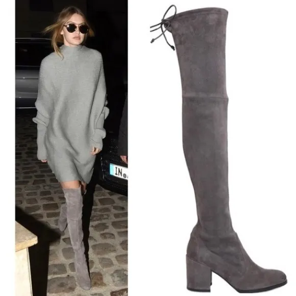 Stuart Weitzman Gray Over the Knee Boots