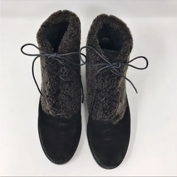 Stuart Weitzman Keepwarm Suede Shearling Ankle Boot 9