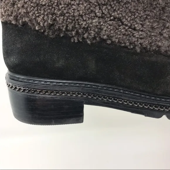 Stuart Weitzman Keepwarm Suede Shearling Ankle Boot 9