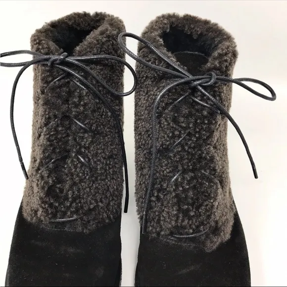 Stuart Weitzman Keepwarm Suede Shearling Ankle Boot 9