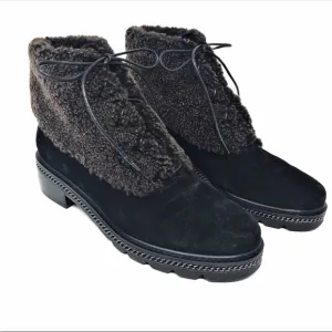 Stuart Weitzman Keepwarm Suede Shearling Ankle Boot 9