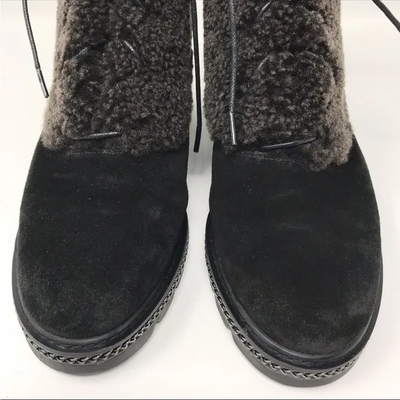 Stuart Weitzman Keepwarm Suede Shearling Ankle Boot 9