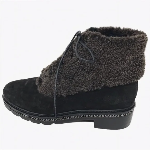 Stuart Weitzman Keepwarm Suede Shearling Ankle Boot 9