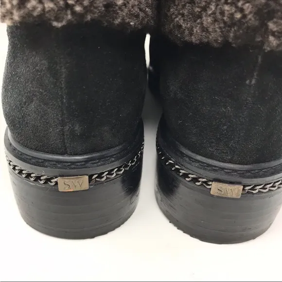Stuart Weitzman Keepwarm Suede Shearling Ankle Boot 9