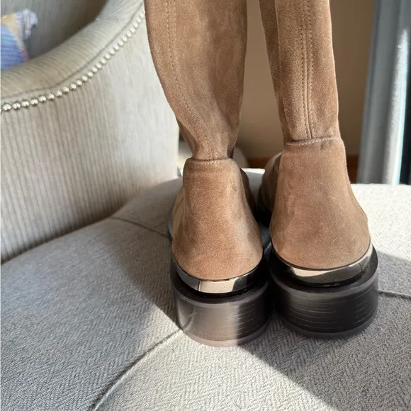Stuart Weitzman Mercer Bold Suede Over the Knee Boots - Brown Suede