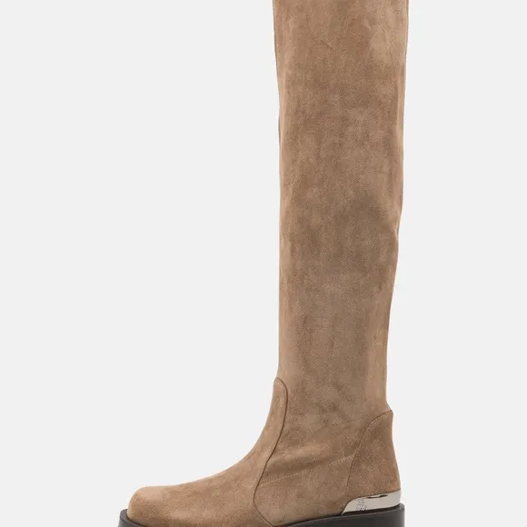 Stuart Weitzman Mercer Bold Suede Over the Knee Boots - Brown Suede