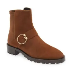 STUART WEITZMAN NWT Ankle Booties Luxering microstretch suede ankle boots brown