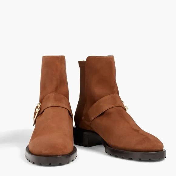 STUART WEITZMAN NWT Ankle Booties Luxering microstretch suede ankle boots brown
