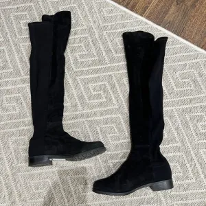 Stuart Weitzman 50/50 Over the Kneee Boots Size 7 Black Suede