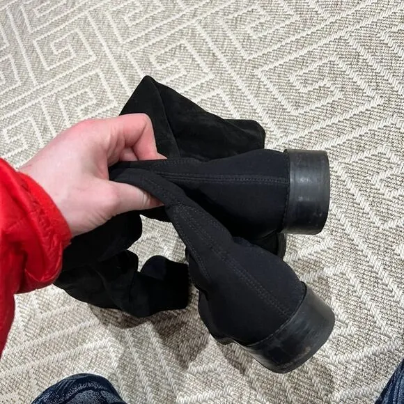 Stuart Weitzman 50/50 Over the Kneee Boots Size 7 Black Suede