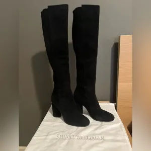 Stuart Weotzman knee-high black suede boots