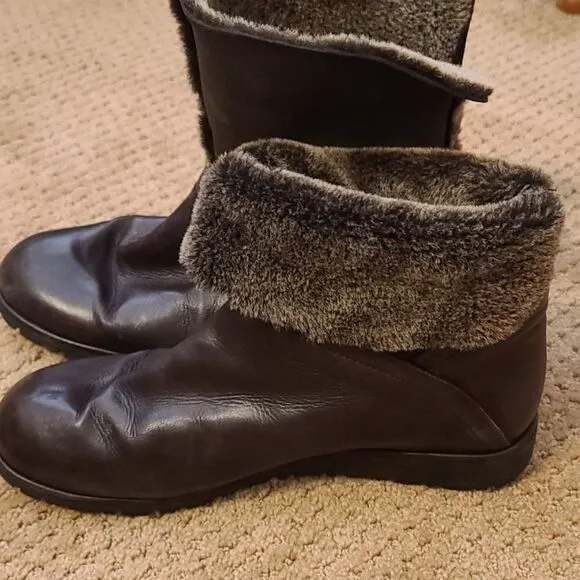 Stuart weitzman faux fur, leather boots