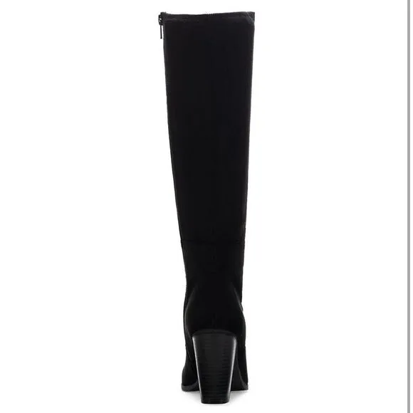 Style &amp; Co. Womens Addyy Faux Suede Knee-High Boots Black 5 NEW #K505