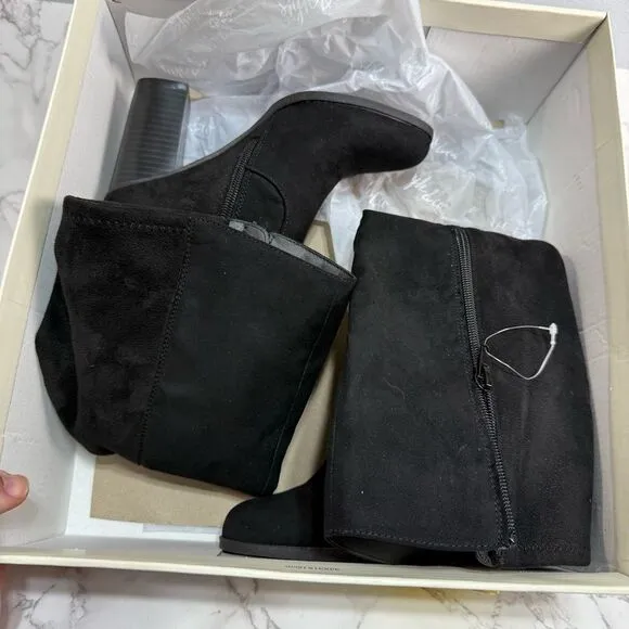 Style &amp; Co. Womens Addyy Faux Suede Knee-High Boots Black 5 NEW #K505