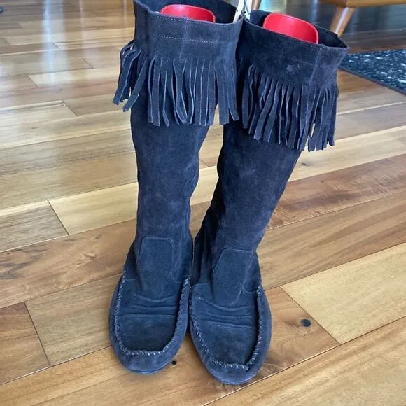 Sundance  suede fringe boots