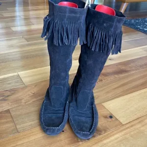 Sundance  suede fringe boots