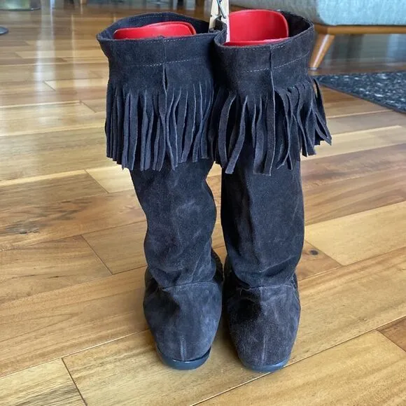 Sundance  suede fringe boots