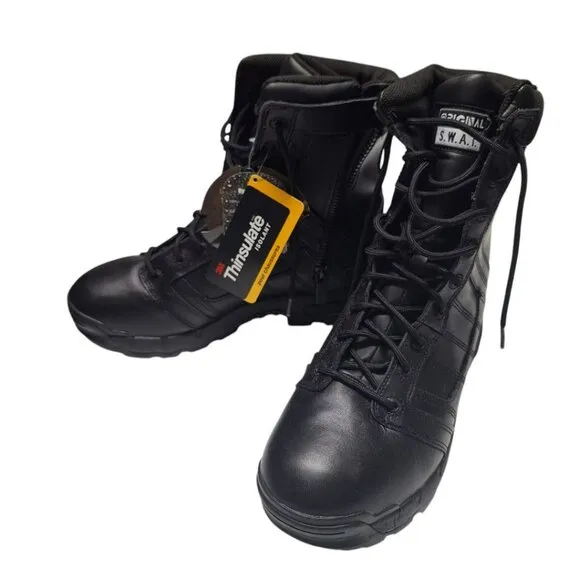 S.W.A.T. 9 Inch Side Zip Waterproof  Combat Riding Work Boot US 11.5 Mens 123401