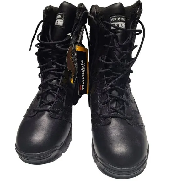 S.W.A.T. 9 Inch Side Zip Waterproof  Combat Riding Work Boot US 11.5 Mens 123401
