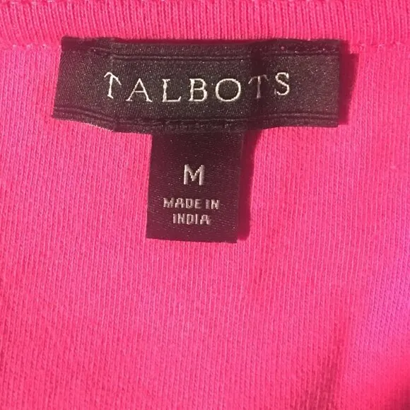 Talbots Pink Short Sleeve Lace / Eyelet Interlock Shift Mini Dress Size M Medium