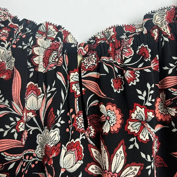 Talbots Plus Bracelet Sleeve Elastic Waist Autumn Garden Feminine Midi Dress 2X