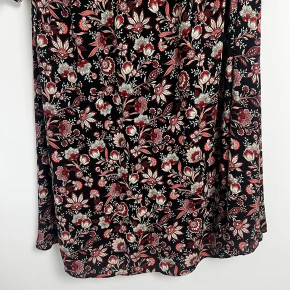 Talbots Plus Bracelet Sleeve Elastic Waist Autumn Garden Feminine Midi Dress 2X