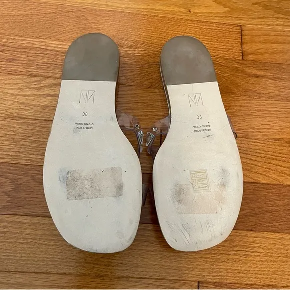Tamara Mellon Stellaire 90s Pillow Slide Sandals Clear And Crystal Silver