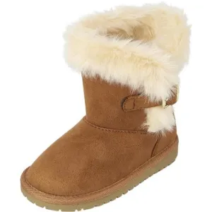 Tan Girls' and Toddler Warm Faux Fur Lightweight Winter‎ Ski Cold Boot for Girls