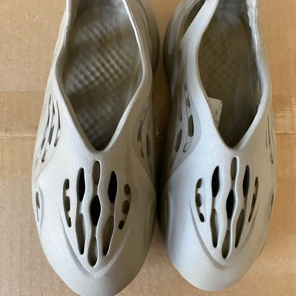 Tan Water Shoes with Organic Cutouts and Slip-On Design