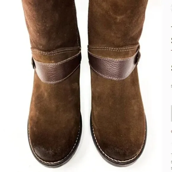 Taos Craft Brown Suede Block Heel Ankle Boots - Size 10