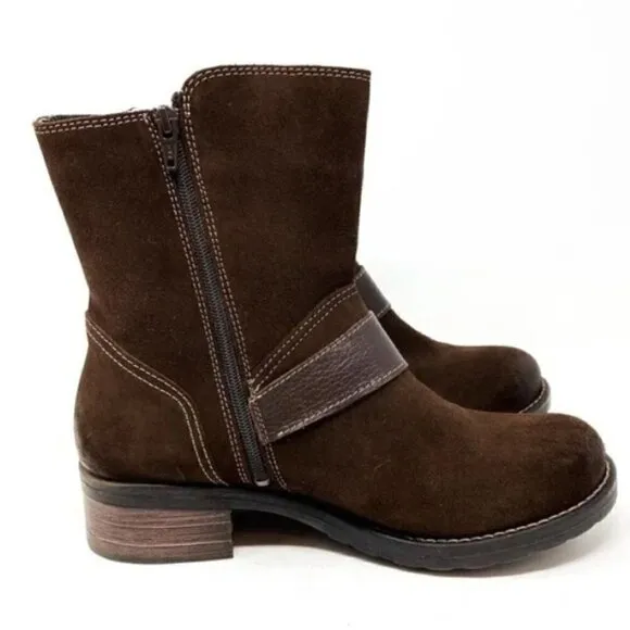 Taos Craft Brown Suede Block Heel Ankle Boots - Size 10