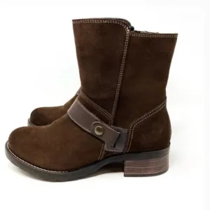 Taos Craft Brown Suede Block Heel Ankle Boots - Size 10