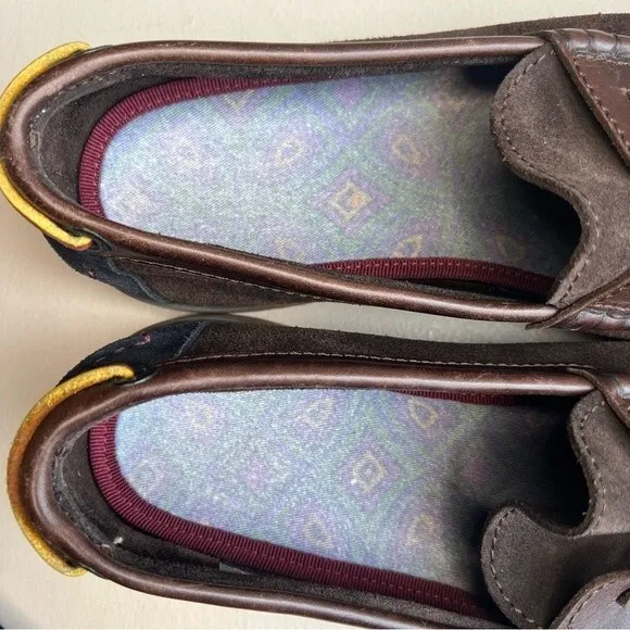 Ted Baker London Brown Suede Loafer Shoes Leather Fringe Men’s Size EU 42 US 9