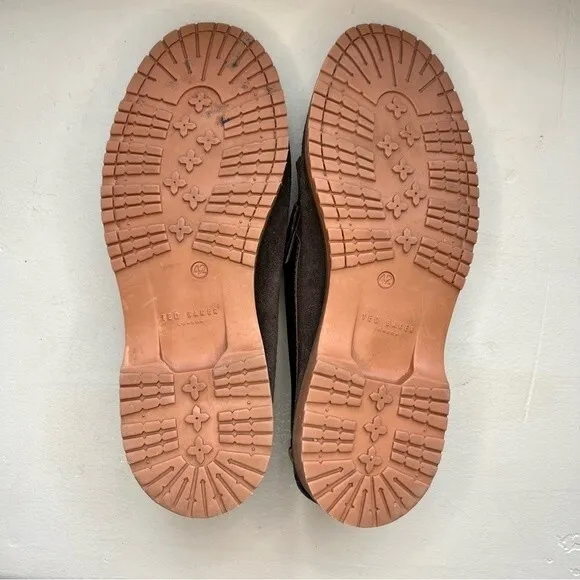 Ted Baker London Brown Suede Loafer Shoes Leather Fringe Men’s Size EU 42 US 9