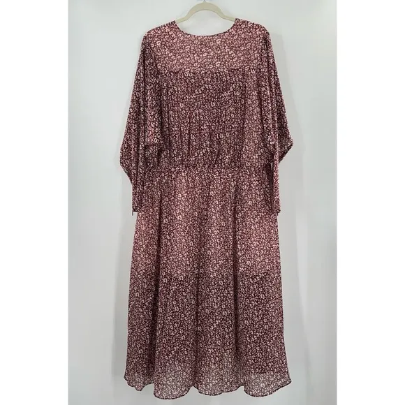 Ted Baker Vallyy Draped Midi Dress with Batwing Sleeve in Deep Purple NWT Size 8