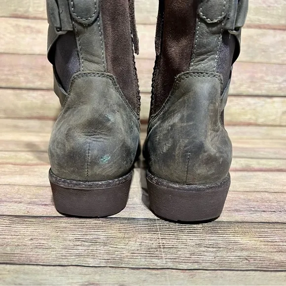 Teva Green Leather Ellery Ankle Waterproof Boots