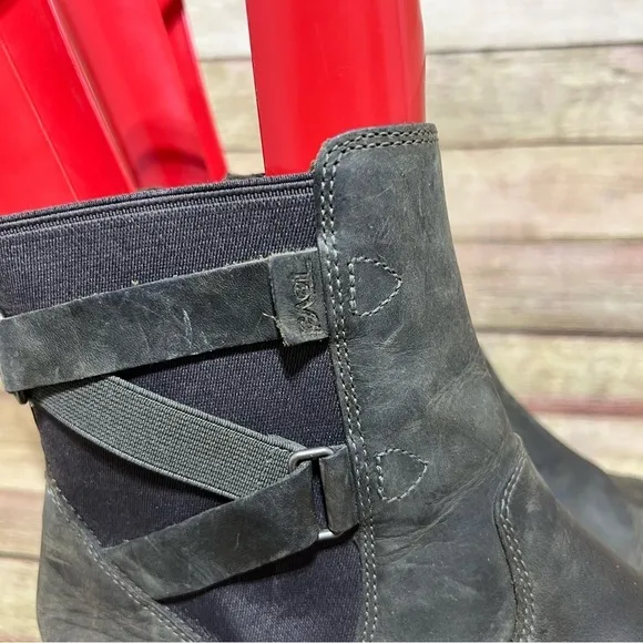 Teva Green Leather Ellery Ankle Waterproof Boots