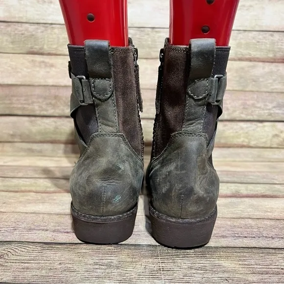 Teva Green Leather Ellery Ankle Waterproof Boots