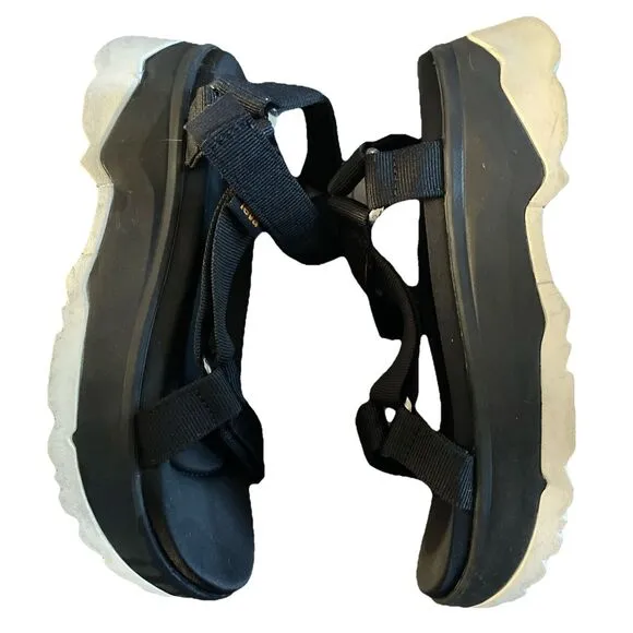 Teva Jadito Universal Women’s Sz 8 Black Sandals Hook And Loop Shoes
