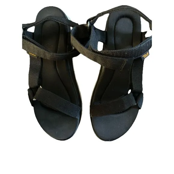 Teva Jadito Universal Women’s Sz 8 Black Sandals Hook And Loop Shoes