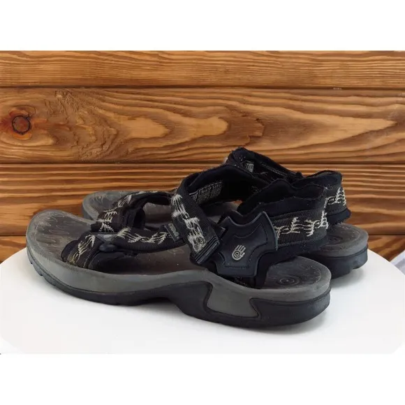 Teva Sz 10 Slip-On Sandals Black Synthetic Men Hook‎ &amp; Loop
