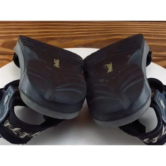 Teva Sz 10 Slip-On Sandals Black Synthetic Men Hook‎ &amp; Loop